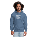 Record. Edit. Upload. Repeat. Cropped Hoodie - denim blue