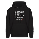 Record. Edit. Upload. Repeat. Cropped Hoodie - black
