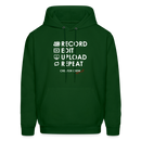 Record. Edit. Upload. Repeat. Cropped Hoodie - forest green