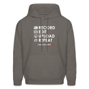 Record. Edit. Upload. Repeat. Cropped Hoodie - asphalt gray