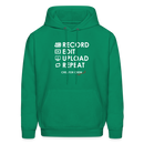 Record. Edit. Upload. Repeat. Cropped Hoodie - kelly green