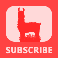Gaming Subscribe Watermark - Red Llama