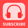 Music Subscribe Watermark - Red Headphones