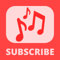 YouTube Music Subscribe Watermark - Red Notes