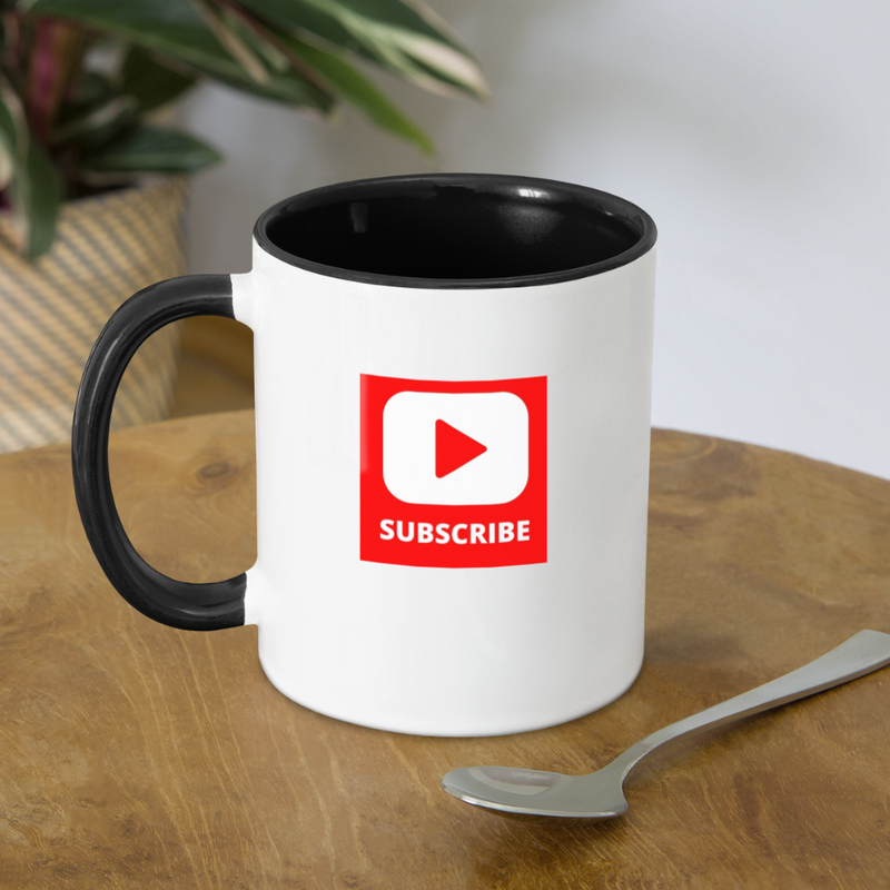 Red Subscribe Contrast Coffee Mug - white/black