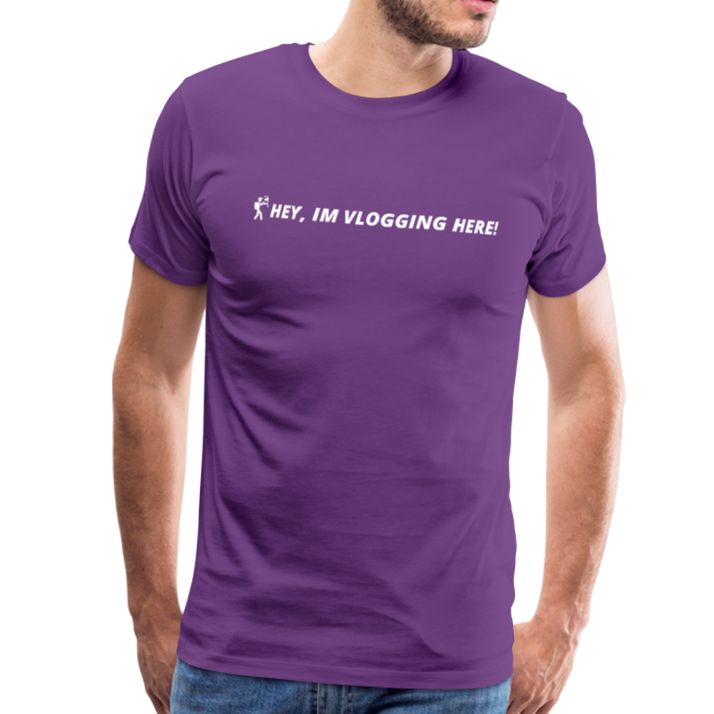 Hey, I'm Vlogging Here! - Unisex Premium T-Shirt - purple