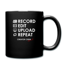 Record. Edit. Upload. Repeat. Mug - black