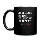 Record. Edit. Upload. Repeat. Mug - black