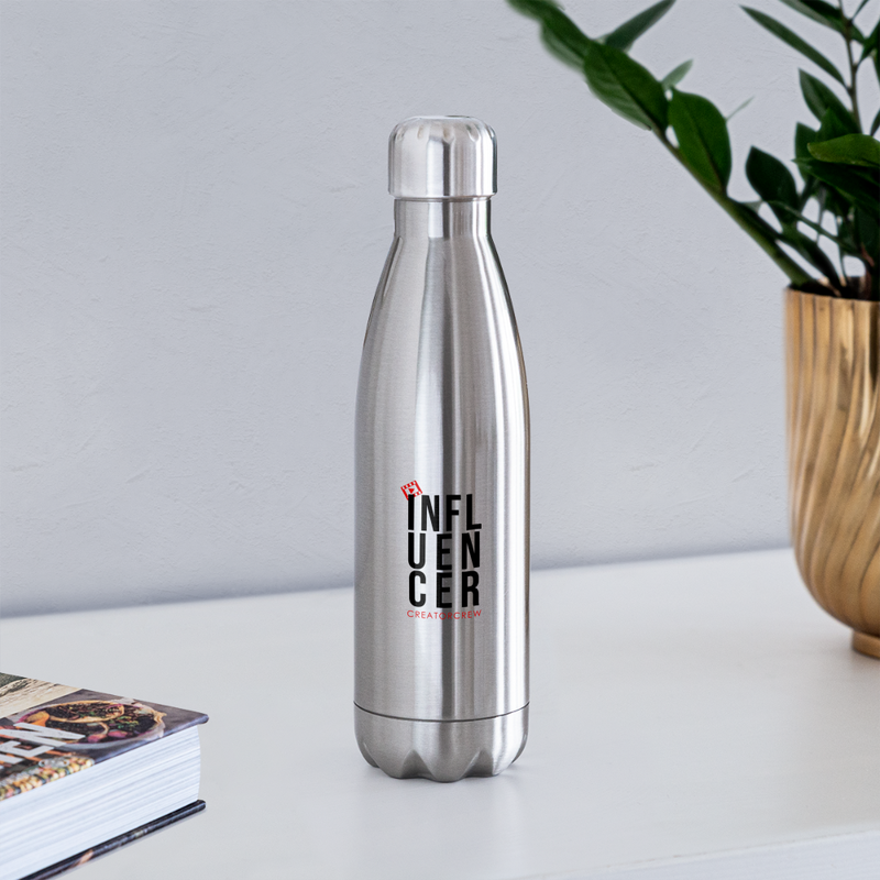 Influencer Insulated Stainless Steel Water Bottle - silver