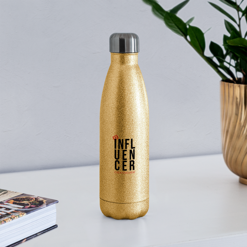 Influencer Insulated Stainless Steel Water Bottle - gold glitter